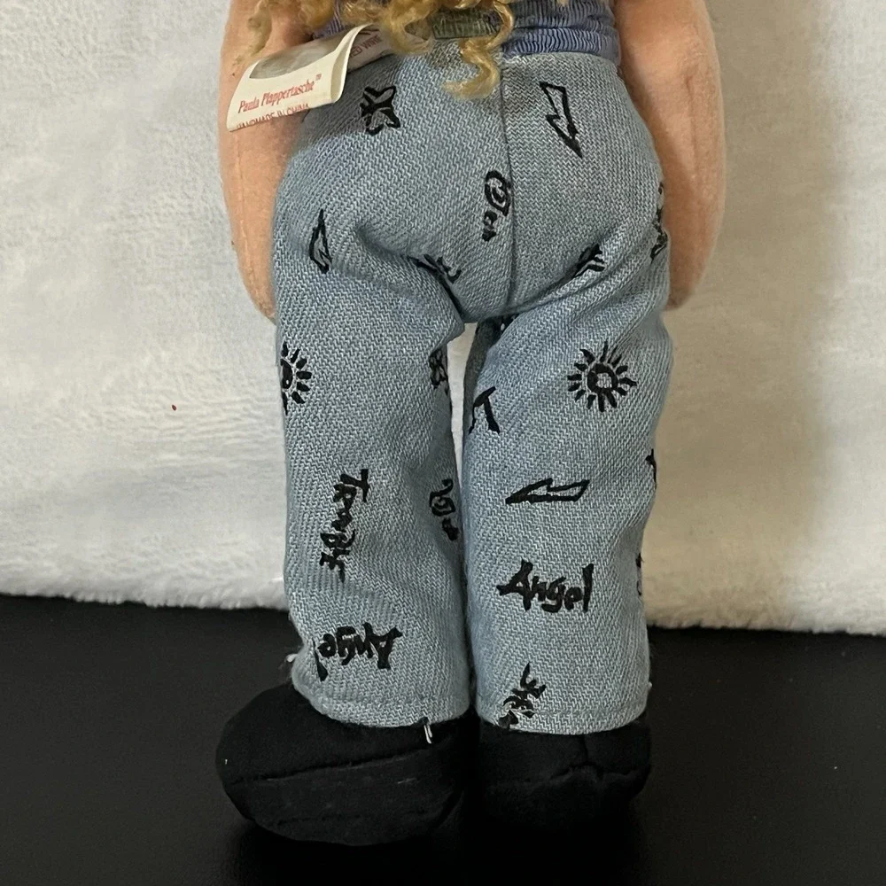 Ty Teanie Beanie Boppers Paula Plappertasche Plush Doll Blue Pants 2002